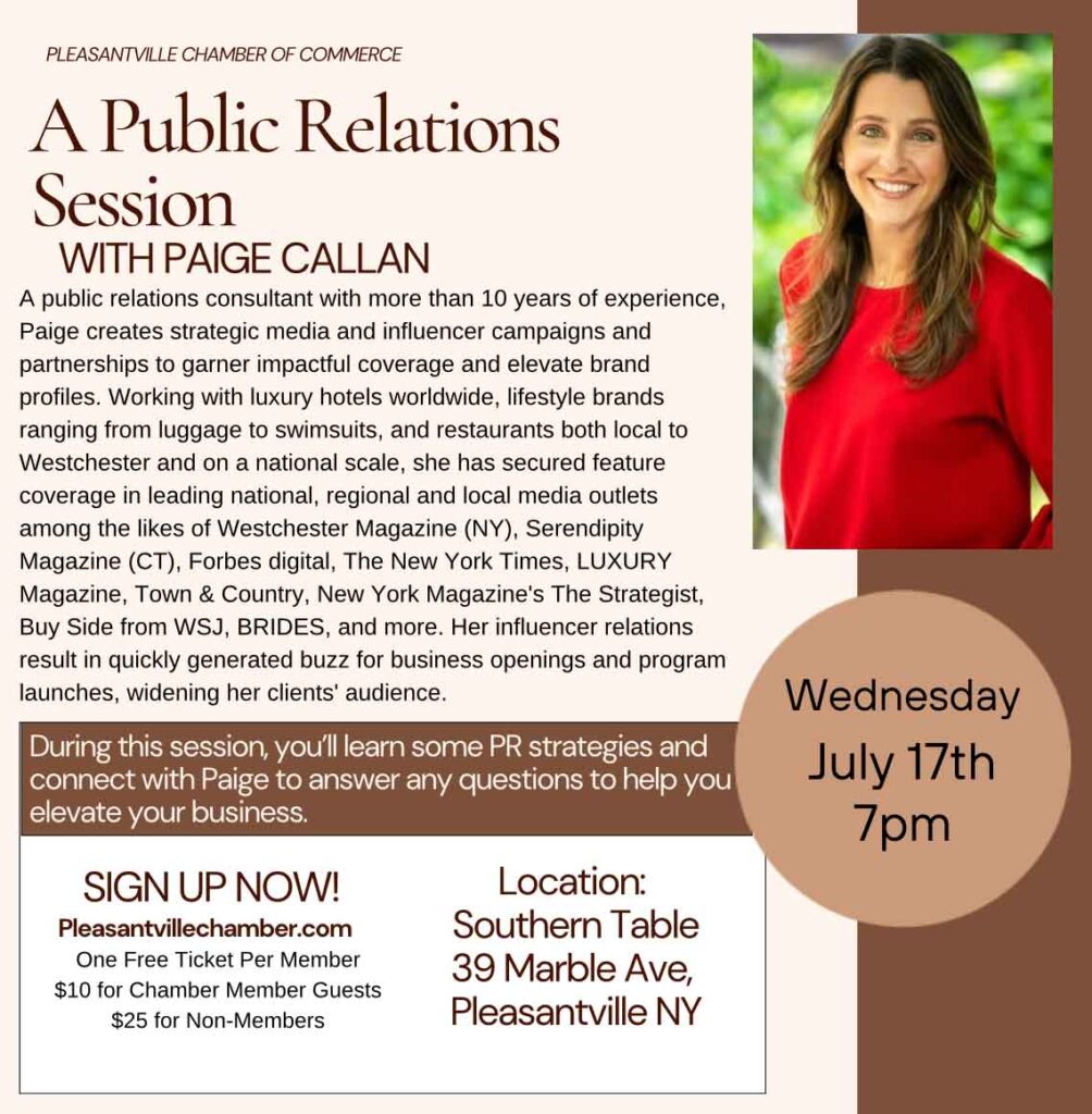 Public Relations Session with Paige Callan poster